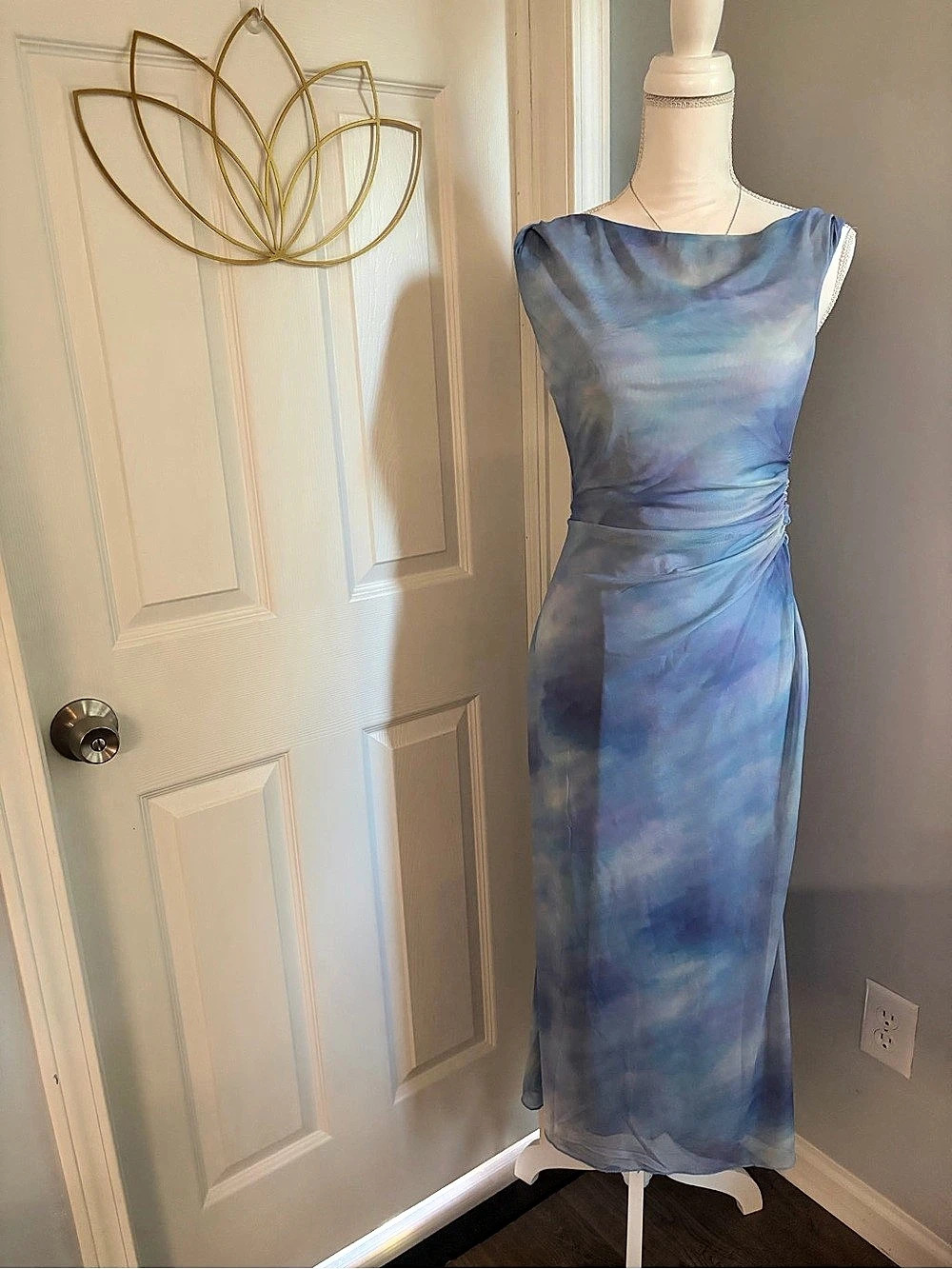 Blue & Purple Tie-Dye Midi Dress Like New